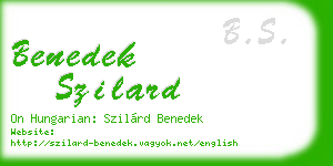 benedek szilard business card