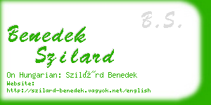 benedek szilard business card